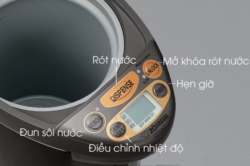 Bình thủy điện Zojirushi CD-JQAQ40-TA 4 binh thuy zojirushi cd qaq40 ta 5