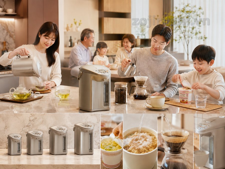 Cách chọn bình thủy điện Zojirushi theo dung tích và nhu cầu sử dụng 2 Cách chọn bình thủy điện Zojirushi theo dung tích và nhu cầu sử dụng