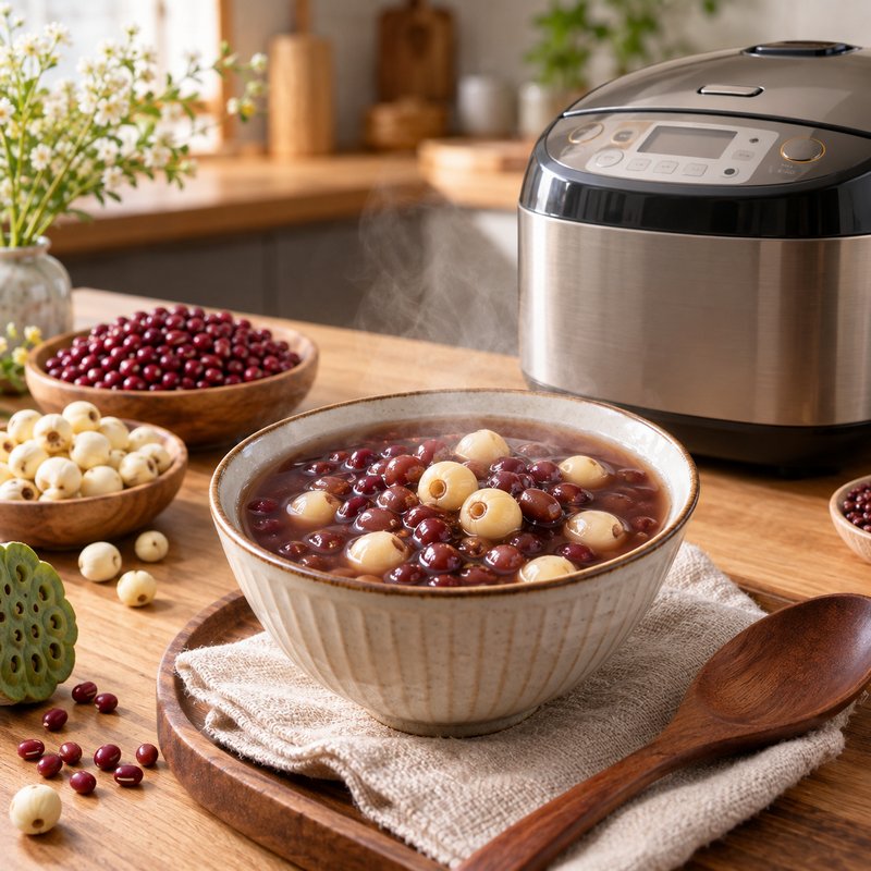 Cách nấu chè đậu đỏ hạt sen bằng nồi cơm Zojirushi bùi mềm, ấm bụng 1 Cách nấu chè đậu đỏ hạt sen bằng nồi cơm Zojirushi